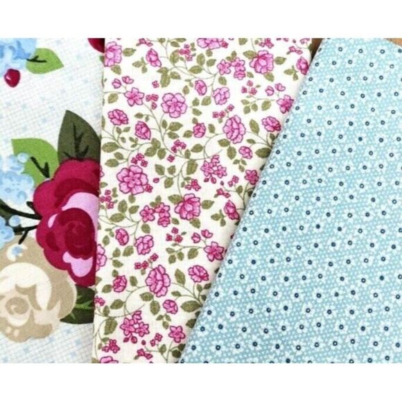 Stampin' Up! SPRINGTIME VINTAGE Designer Fabric 3 Fat Quarters‎ 18x28 NEW Sealed - Picture 1 of 5